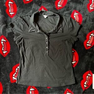 Garage Black Short Sleeve Button-Down Polo Shirt - Size XL